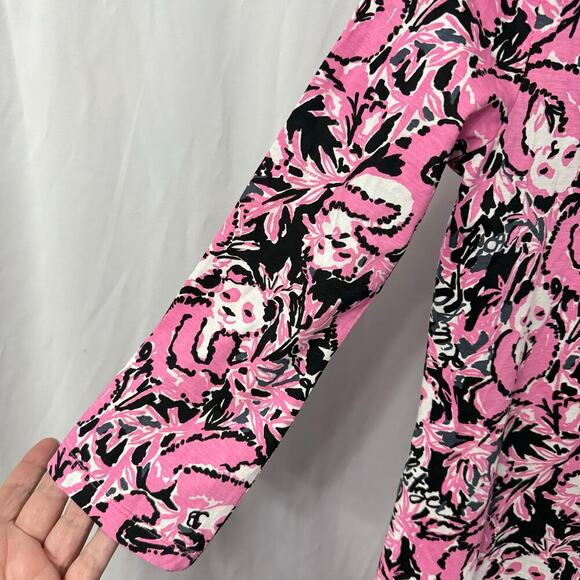 Lilly Pulitzer Pink and Black Floral Dress - Picture 6 of 13